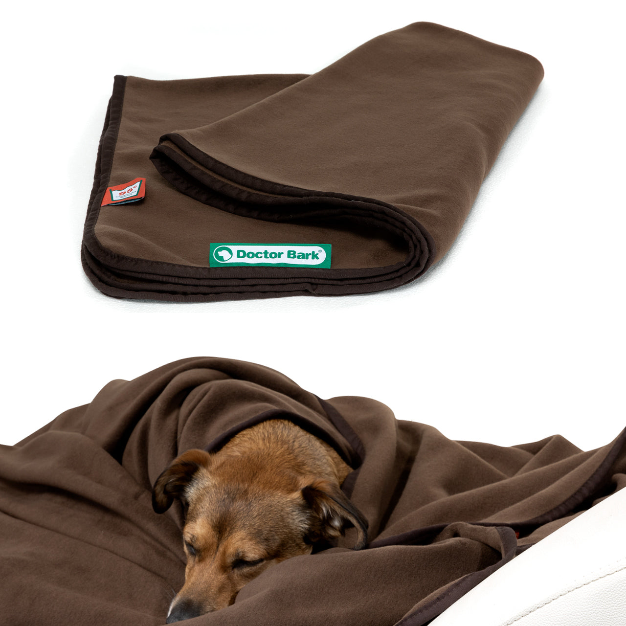 Doctor Bark Wohndecke – Fleece, Braun – 100 × 70 cm – OEKO‑TEX Standard 100