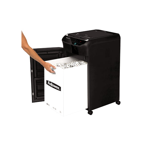 Fellowes AutoMax 450C – Aktenvernichter mit Autofeed 450 Blatt, DIN P-4, Partikelschnitt 4 × 38 mm, 68 l