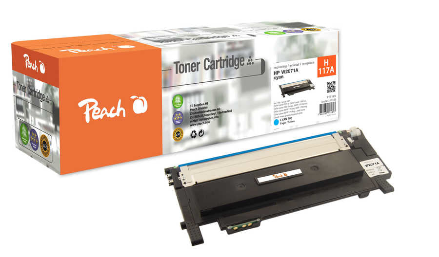 Peach W2071A/117A Cyan Toner – kompatibel – 700 Seiten – für HP Color Laser 150 a/150 nw/150 Serie und andere