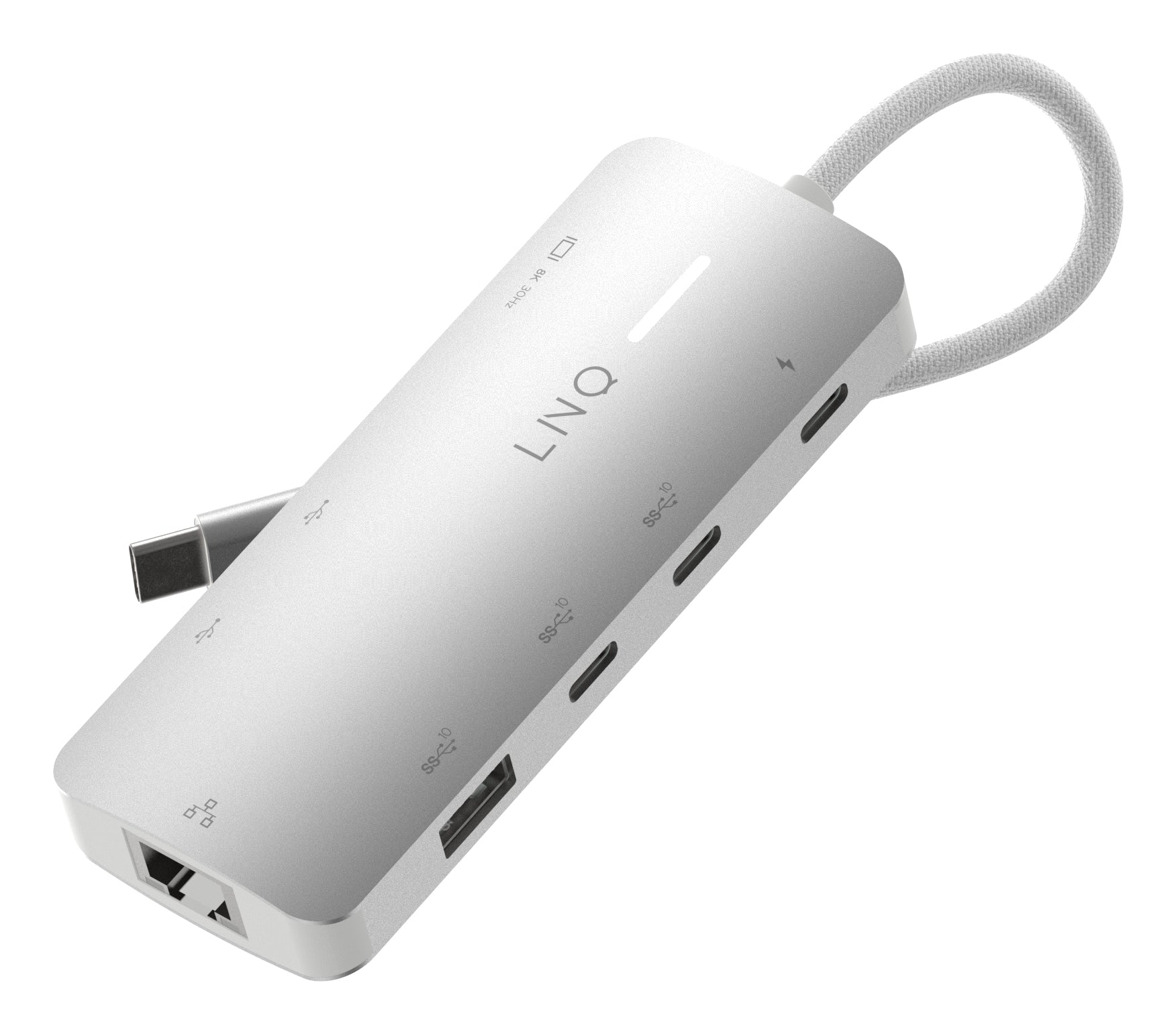 LINQ ProConnect 8in1 Dockingstation – USB-C, 1× HDMI, 1× USB-A, 3× USB-C, 140 W PD, 2,5GbE, für Windows/Mac