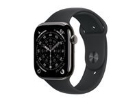 Apple Watch Series 11 46 mm GPS + Cellular – Titan, Sportarmband, Schwarz, M/L, 50 m, für iPhone