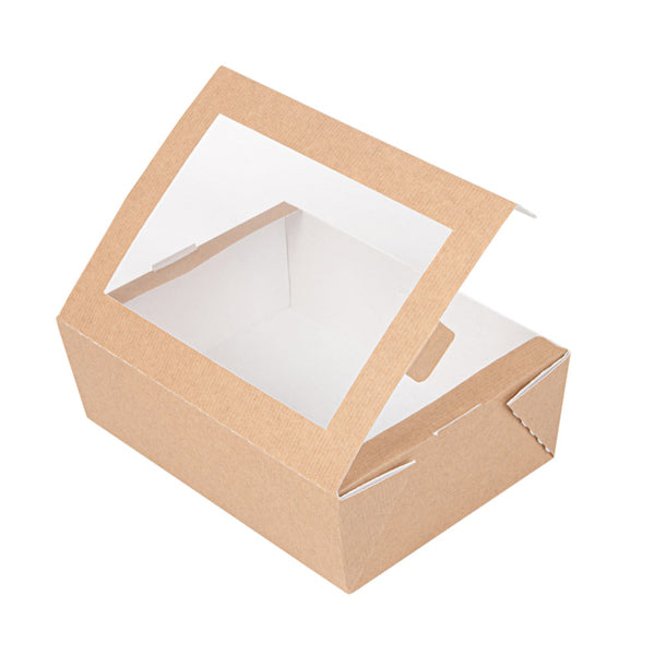 Garcia de Pou Weita Take-away-Box, Papier/Karton – 1'000 ml 170 × 120 × 55 mm, braun/weiss – FSC – 50 Stk.