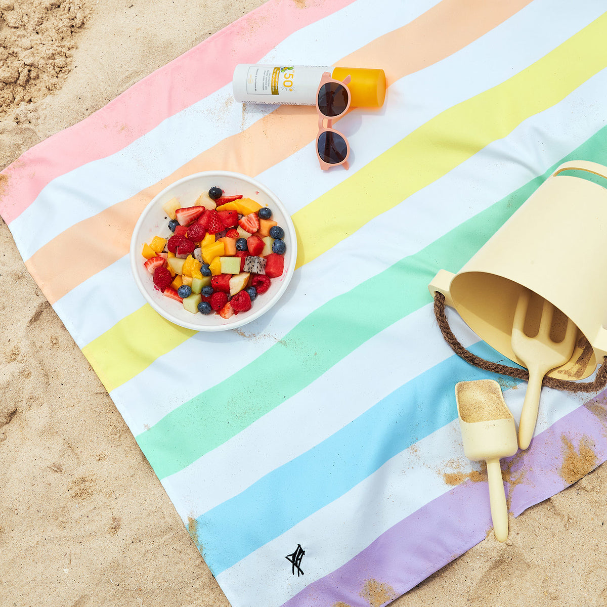 Dock & Bay Strandtuch Unicorn Waves – 70 × 130 cm, Mehrfarbig, Polyester