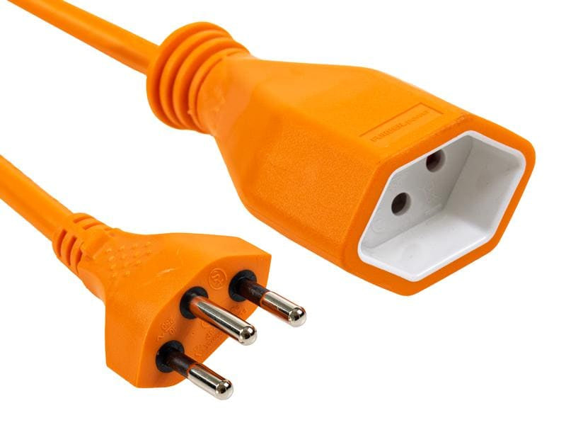 Furber. Verlängerungskabel, T12–T13, 1,8 m, 1 mm², mit Kinderschutz, angespritzt – Orange