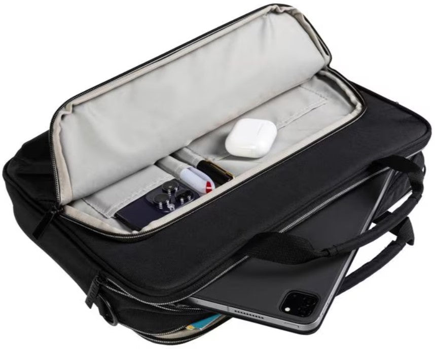 ONIT Notebook-Tasche bis 15,6" – Trolley-Band, 600D rPET – Schwarz