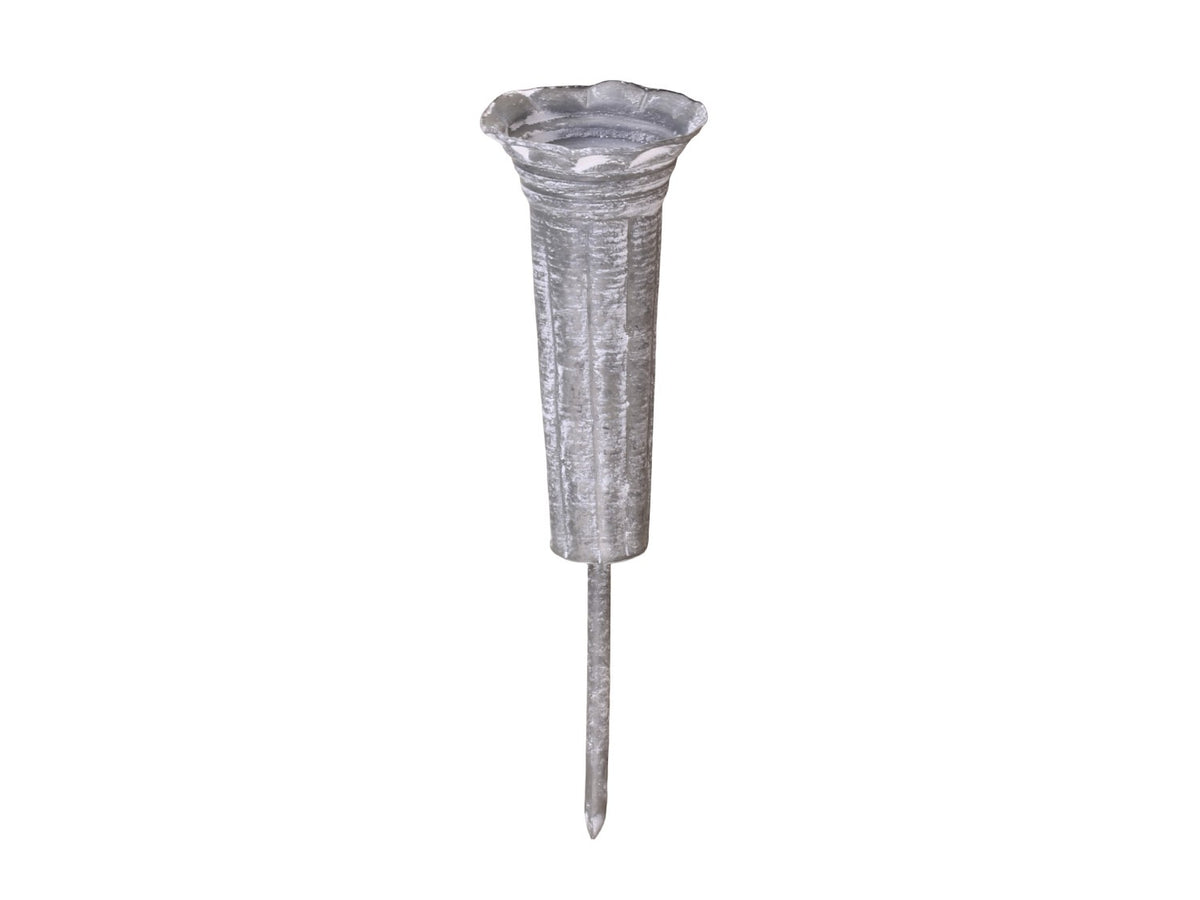 Chic Antique Kerzenständer – Eisen, Zink – Ø 4 × 14,5 cm – 1 Stück