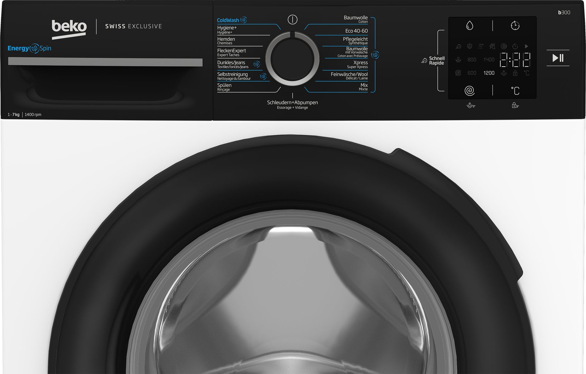 Beko Waschmaschine WM207 – 7 kg, 1351 U/min, Energieeffizienzklasse A – weiss