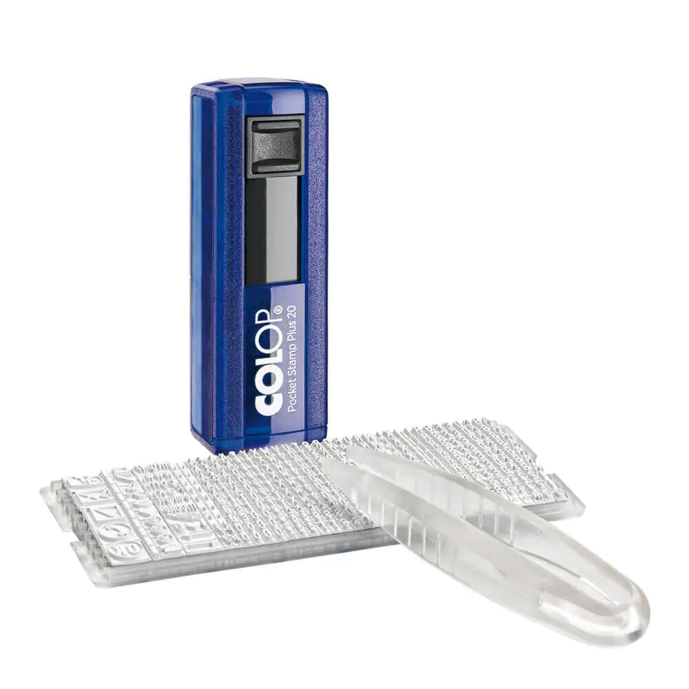 Colop Pocket Stamp Plus 20 – Selbstfärbender Textstempel zum Selbersetzen – Abdruck 14 × 38 mm