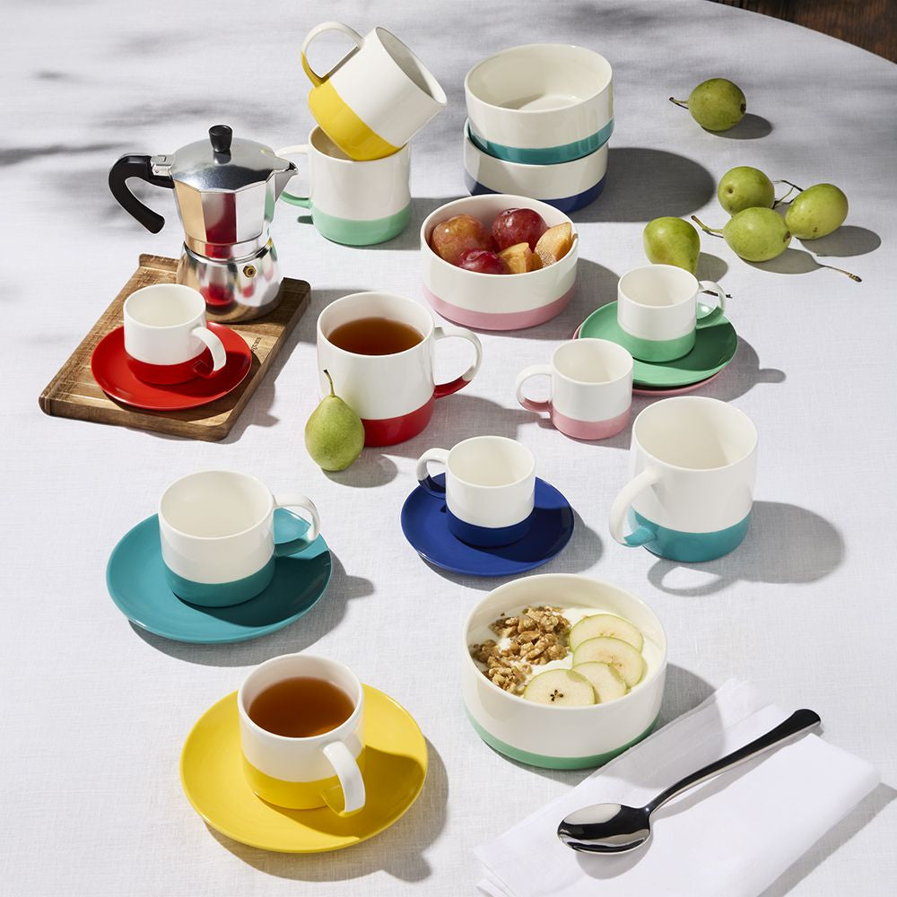 Tognana Porcellane Kaffeetassen Iris – 6er Set, 210 ml, Ø 8 cm, Knochenporzellan, spülmaschinenfest