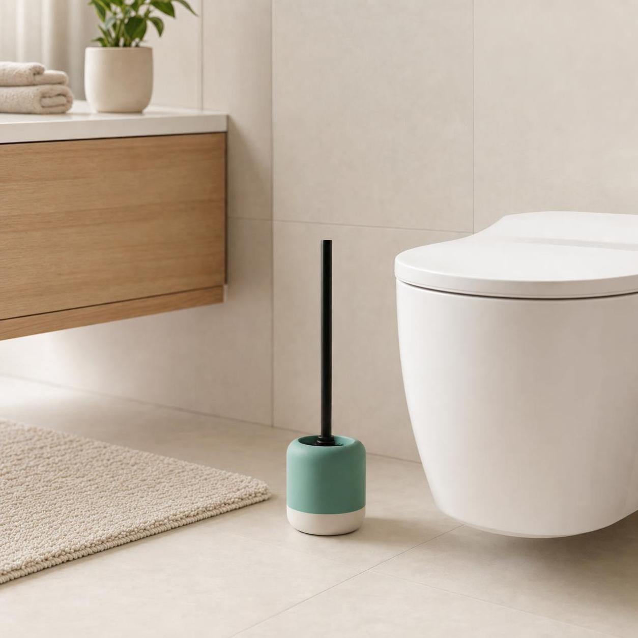 Kleine Wolke Lunella – WC-Bürstenhalter – Keramik, türkis, 10 × 10 × 38,6 cm