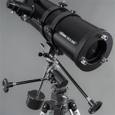 Dörr DELTA 1000 – Spiegelteleskop, 114 mm Öffnung, 1000 mm Brennweite, f/8,8, 500×, Schwarz