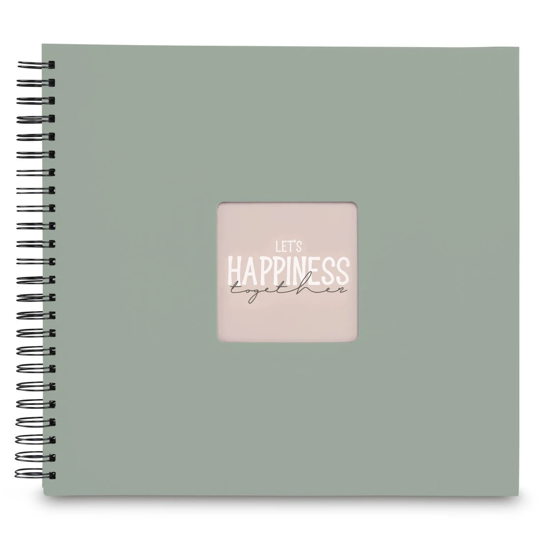 Hama Fine Art – Fotobuch, Spiralbindung, 50 Seiten, schwarz, 36 × 32 cm, Papier, Salbei, mit Einstecktasche