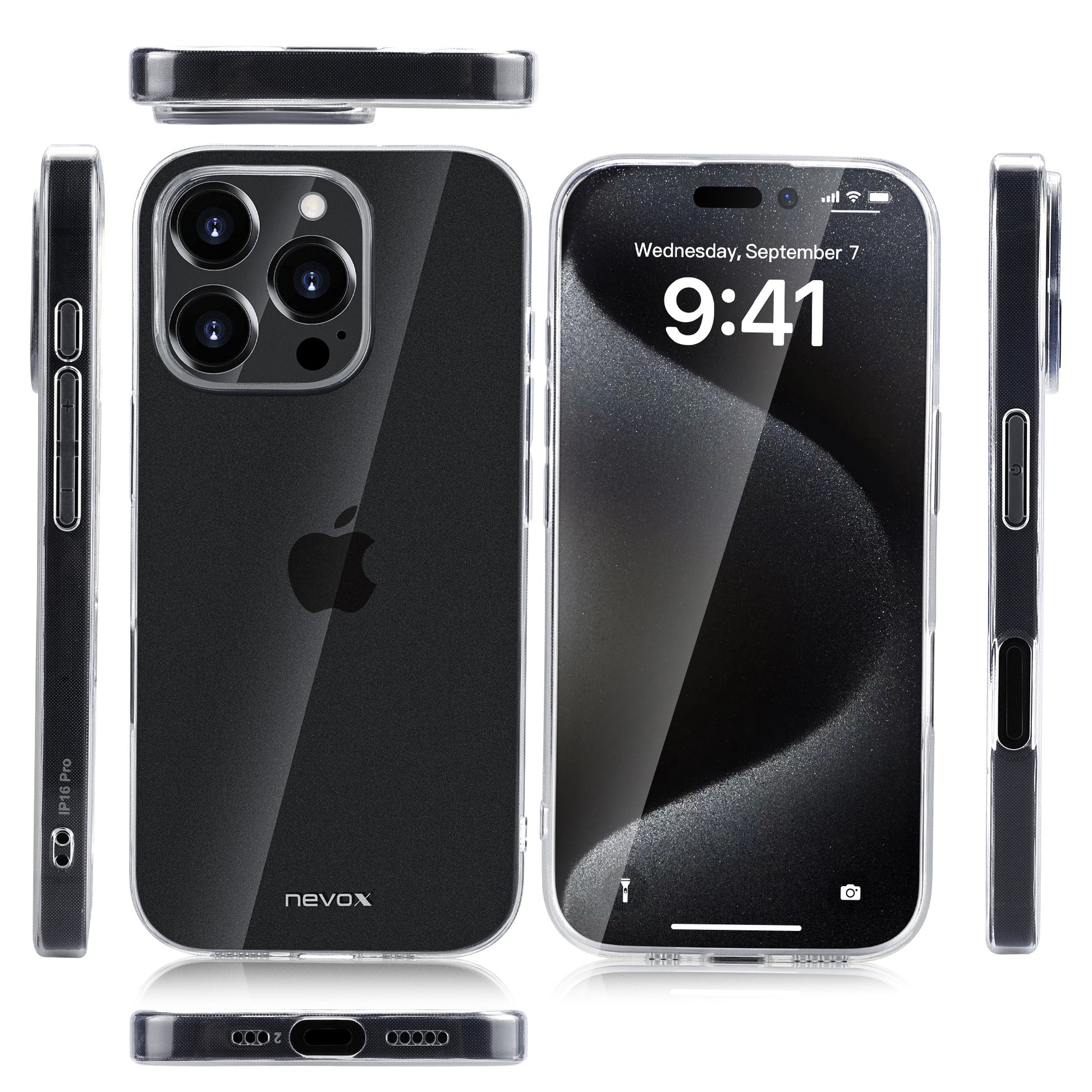 Nevox StyleShell Flex Backcover – für Apple iPhone 16 Pro Max, TPU, Transparent