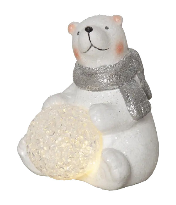 Star Trading Dekorationsfigur Polare – 12 × 9 × 11 cm, 0,03 W, warmweiss, weiss, batteriebetrieben, Timer