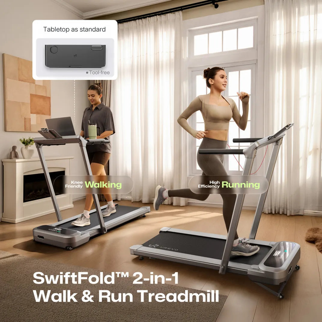 Urevo FoldiMix – Laufband 5L Pro, 13 km/h, 120 kg – Silber