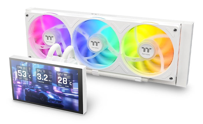 Thermaltake ST360 Ultra ARGB Sync – AIO-Wasserkühlung, 360 mm, 7" LCD, ARGB, Weiss, für Intel LGA/AMD AM4/AM5