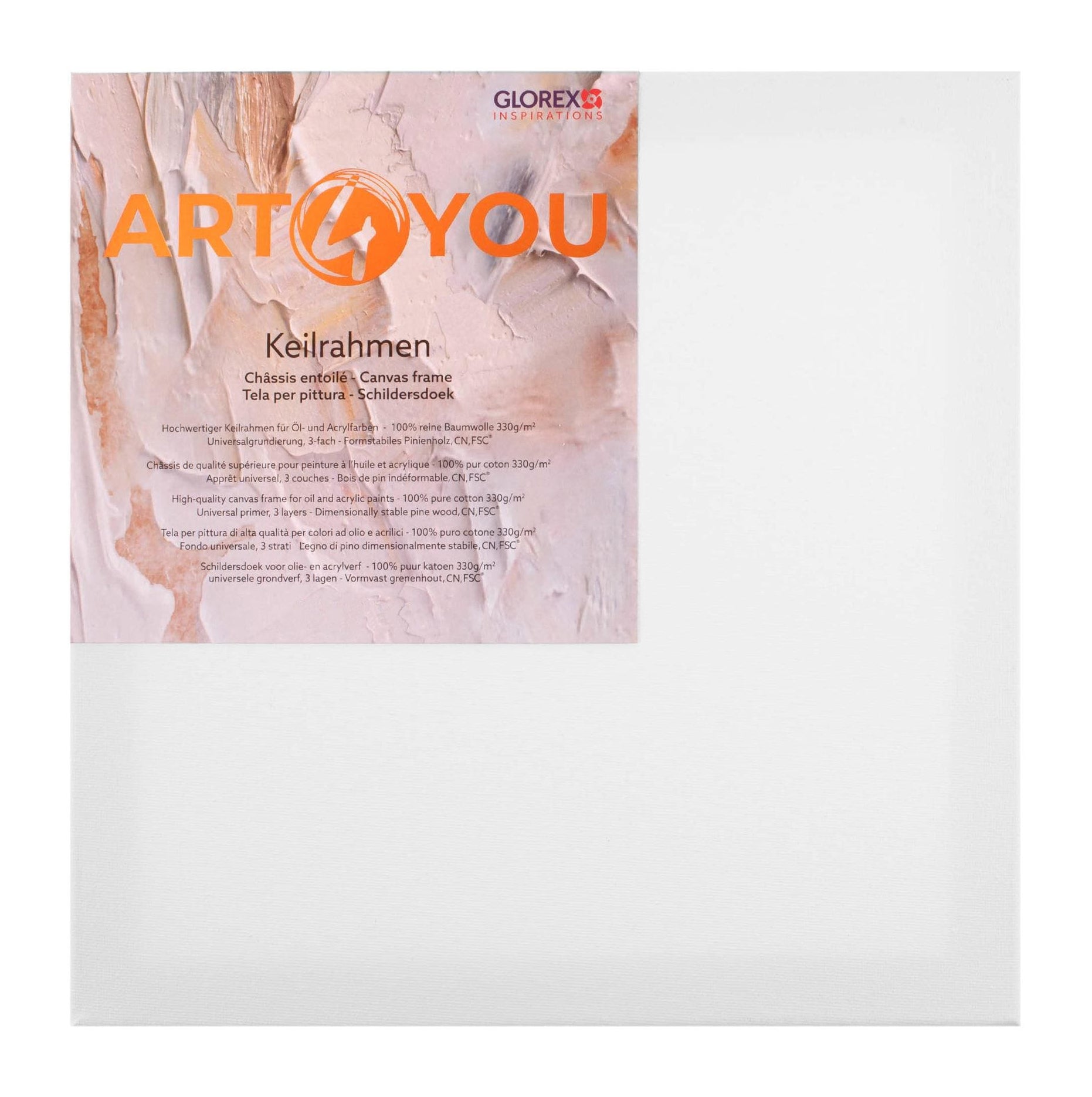 GLOREX Keilrahmen – 30 × 40 cm – 330 g/m² – Profil 17 mm – 3 Stk. – Baumwolle
