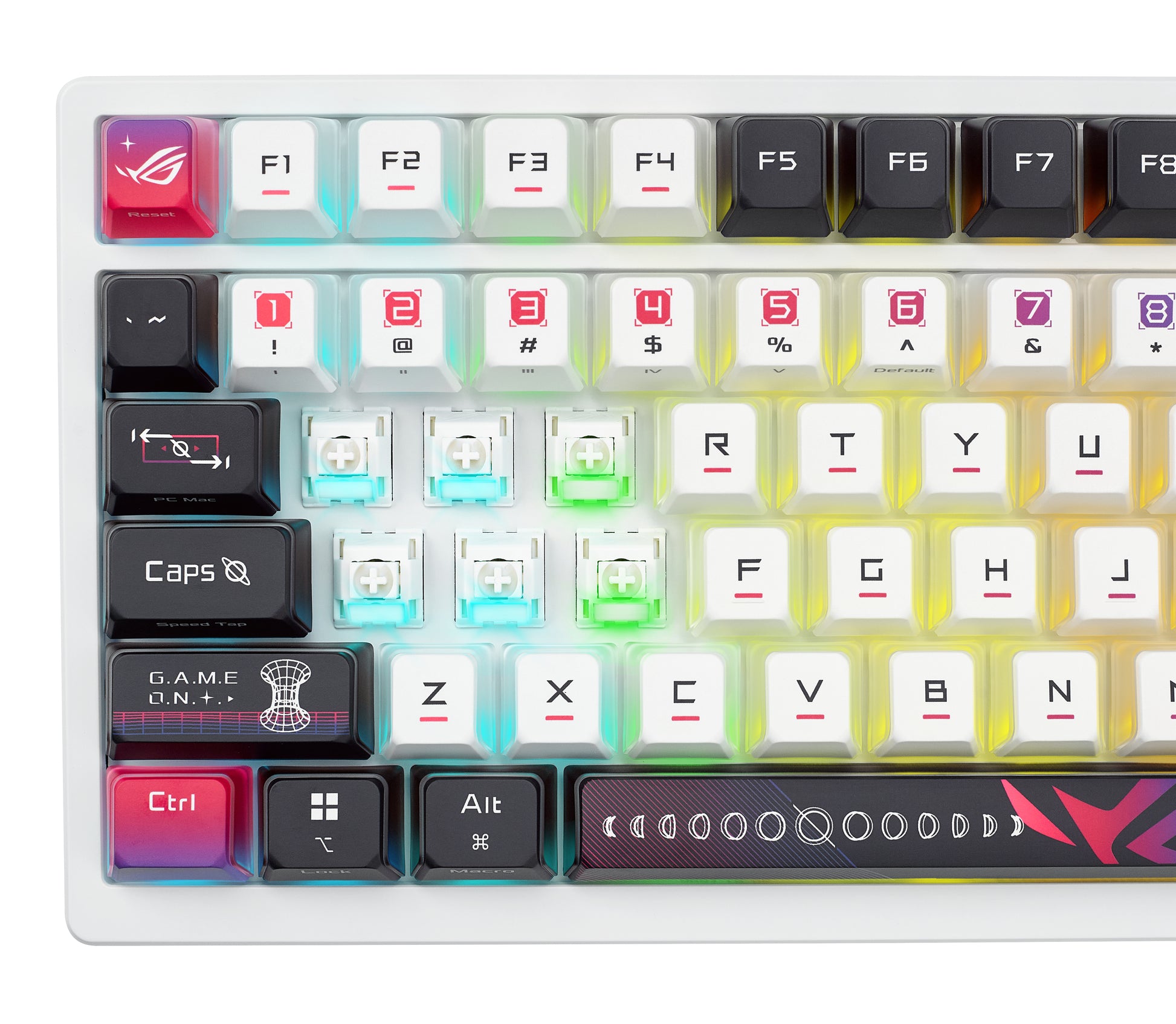 ASUS ROG Azoth X – Gaming-Tastatur 75% – Mechanisch – Bluetooth & 2,4 GHz (USB-A-Empfänger), USB-C, RGB