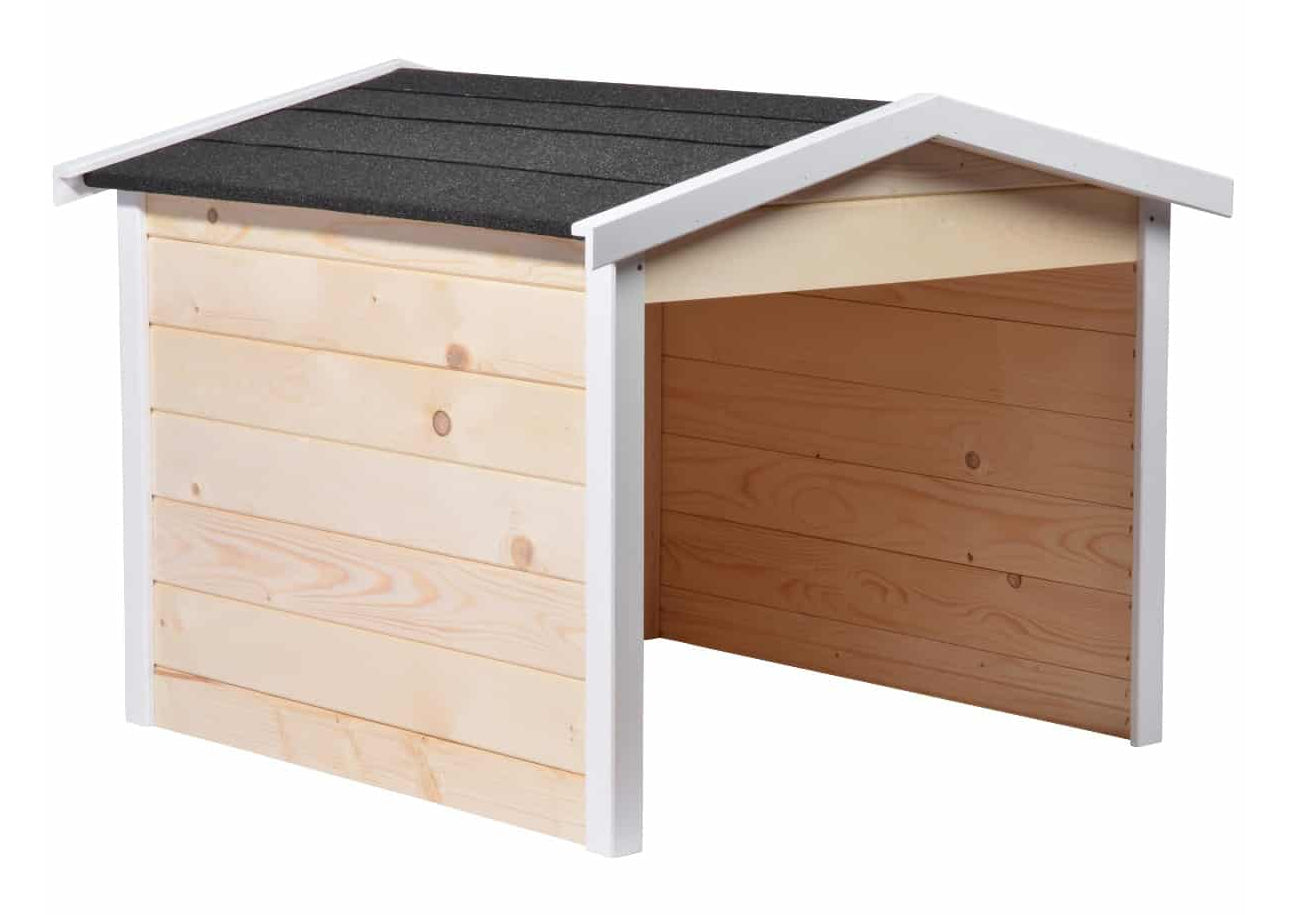 Dobar Oslo Mähroboter-Garage Spitzdach – Pinienholz – Braun – 680 × 520 × 760 mm