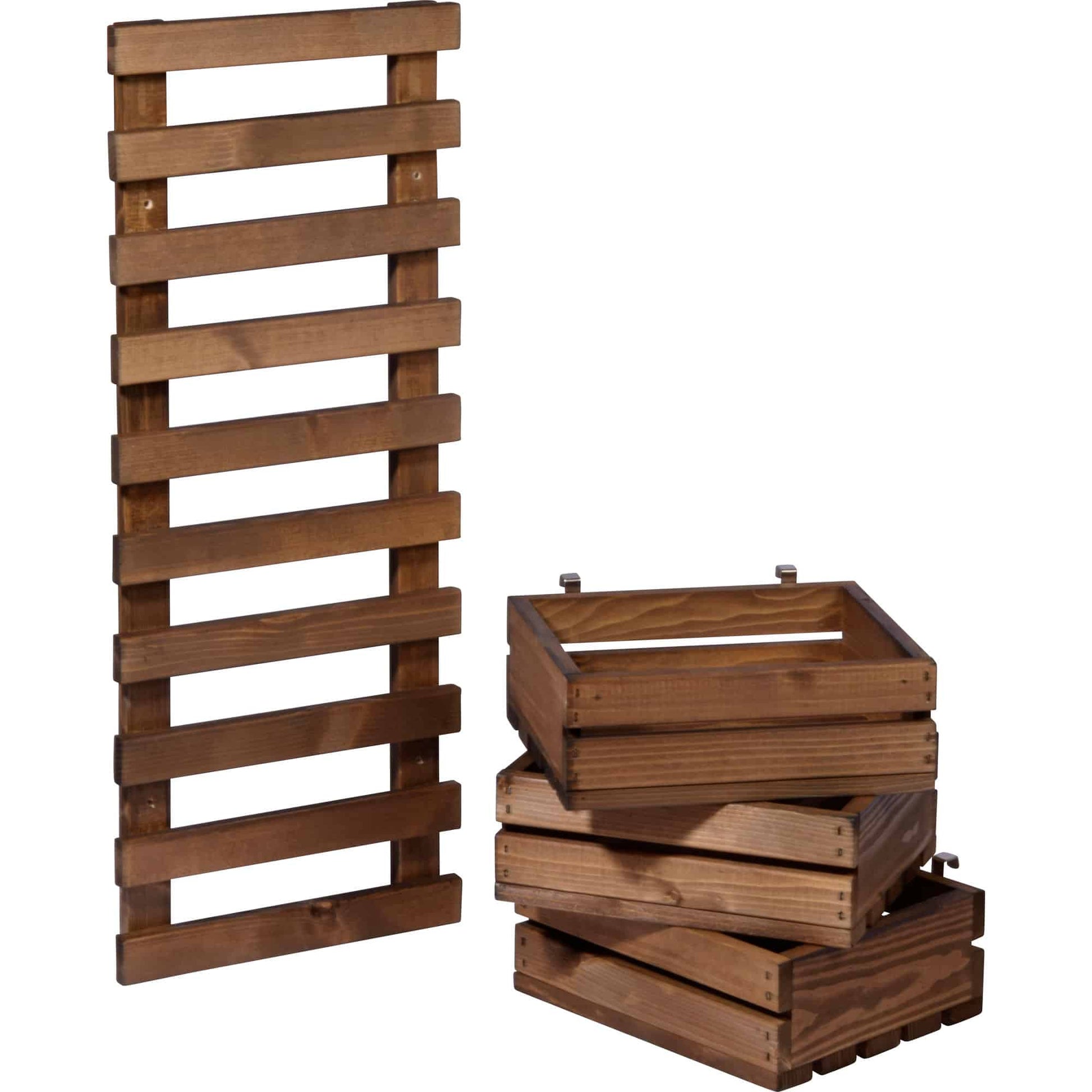 Dobar Wandregal, 58388FSCE – Wandmontage – 3 Böden – 29,5 × 26,5 × 74,5 cm – Braun – Kiefernholz – 1 Stk.