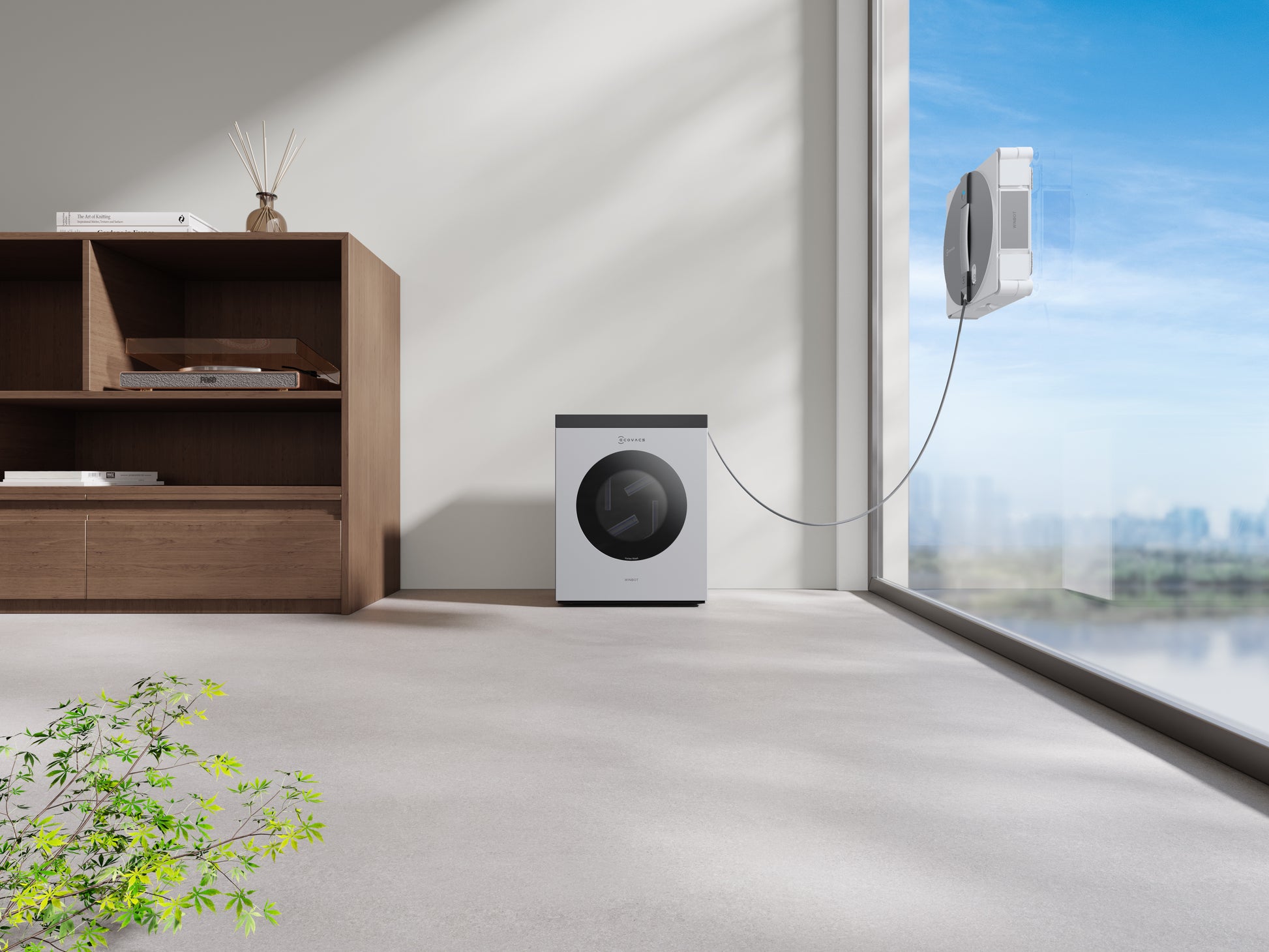 Ecovacs Reinigungsgerät WINBOT W3 OMNI – 110 min Betriebsdauer – Silber, Weiss – 27,0 × 27,0 × 7,6 cm