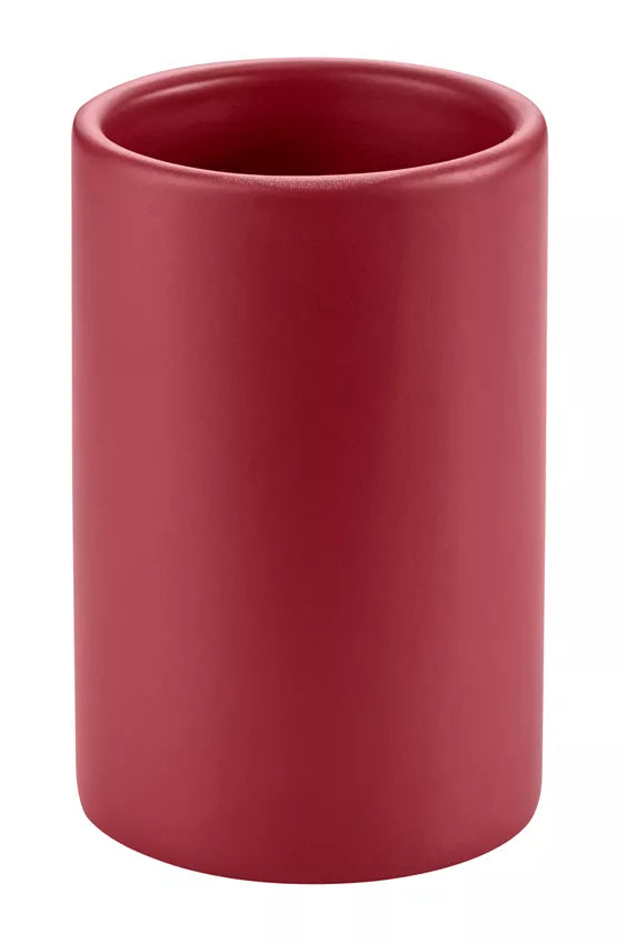 Diaqua Zahnputzbecher – Keramik, matt, Ø7,2×11 cm, Kirschrot