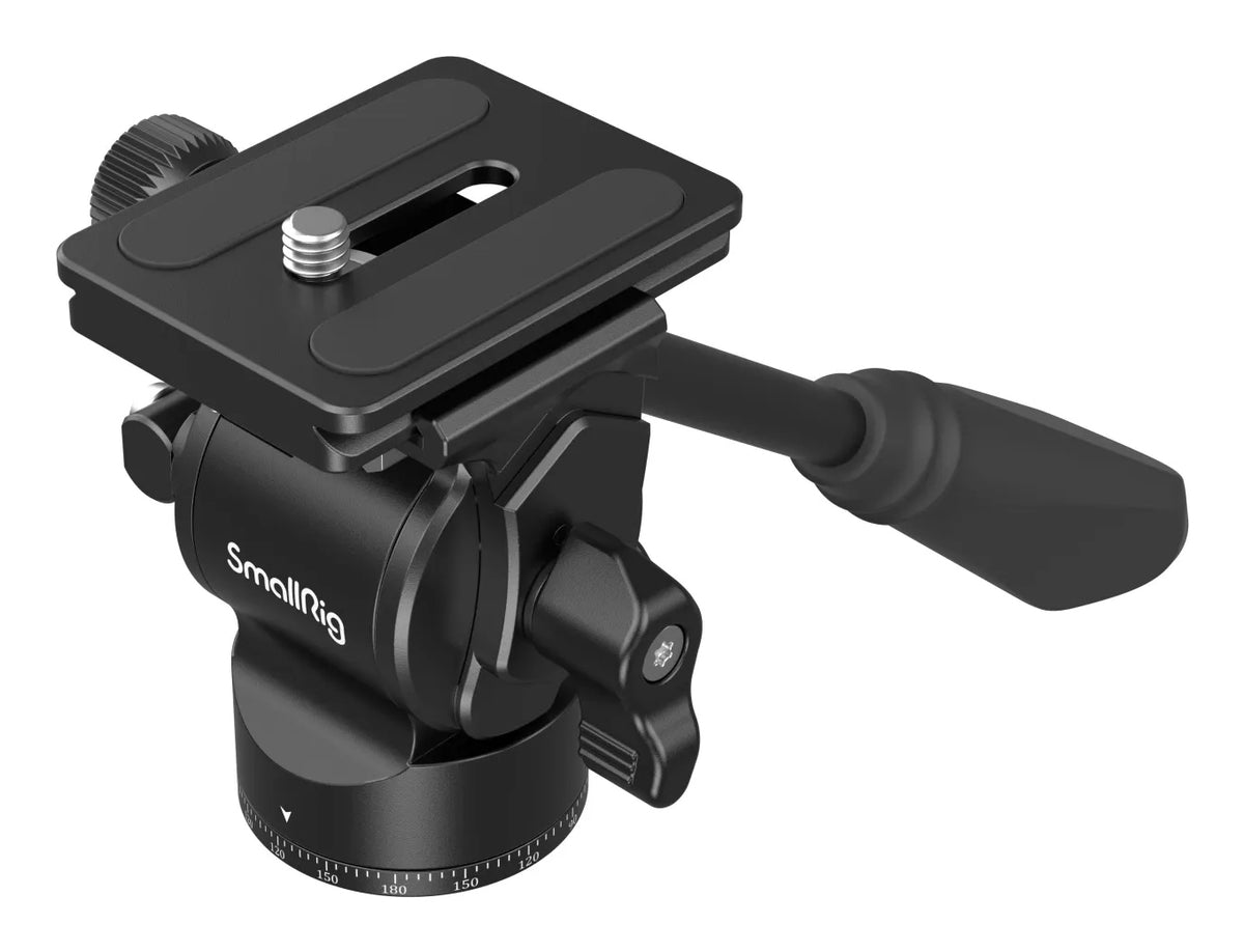 SmallRig CH10 Fluidkopf – 3 kg Traglast, 7,5 cm Höhe, Sockeldurchmesser 3,7 cm, 1/4" – Schwarz