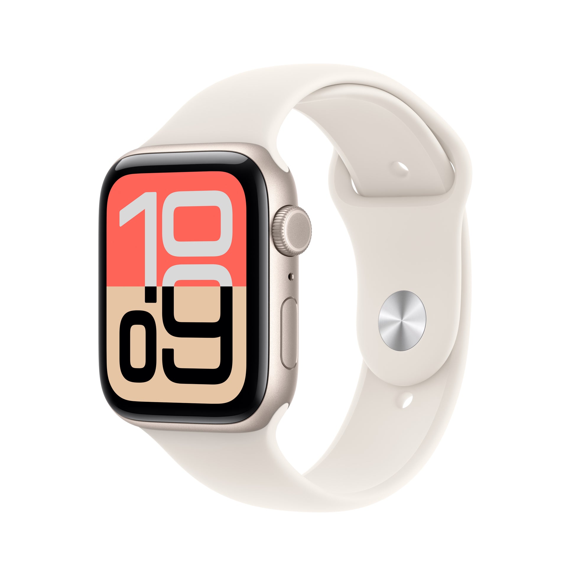 Apple Watch SE 3 44 mm GPS + Cellular – Aluminium Beige, Sportarmband, Polarstern, M/L, 50 m, für iPhone