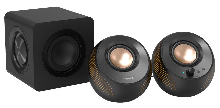 Creative Labs Creative Pebble X Plus – PC-Lautsprecher – 2.1, mit kabellosem Subwoofer, 30 W, USB – Schwarz