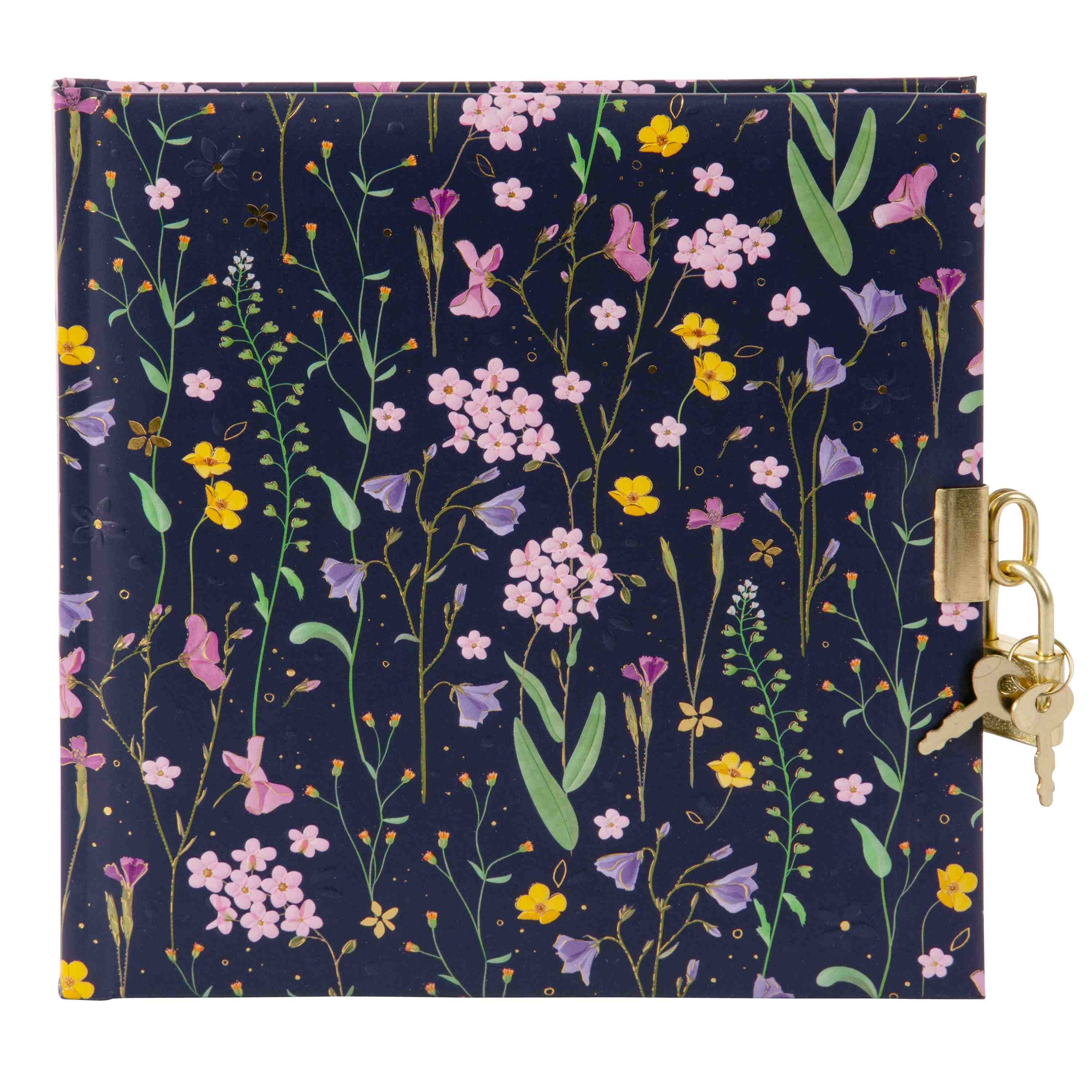 Goldbuch Tagebuch Meadow Miracles Blumenmuster – 96 Seiten – 165 × 165 mm, Blau