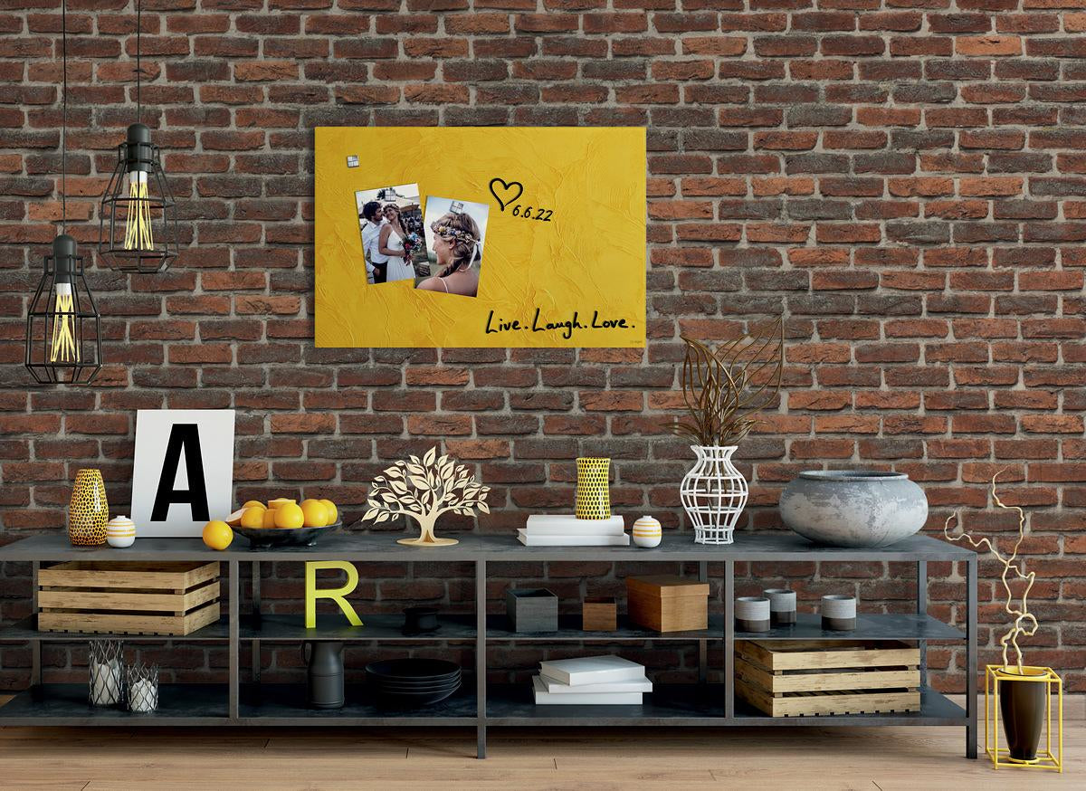 Sigel Whiteboard – 60 × 40 cm, Glas, magnetisch, Wandmontage, inkl. SuperDym Magnetwürfel, Montagesatz
