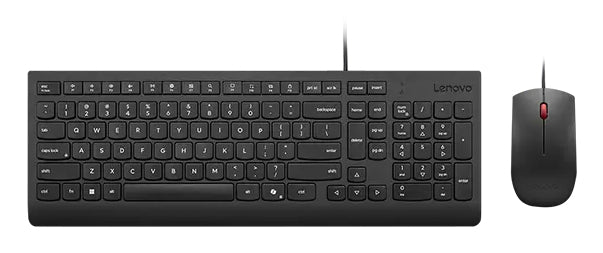 Lenovo Tastatur-Maus-Set – kabelgebunden, USB-A – AZERTY (BE) – auslaufsicher – schwarz