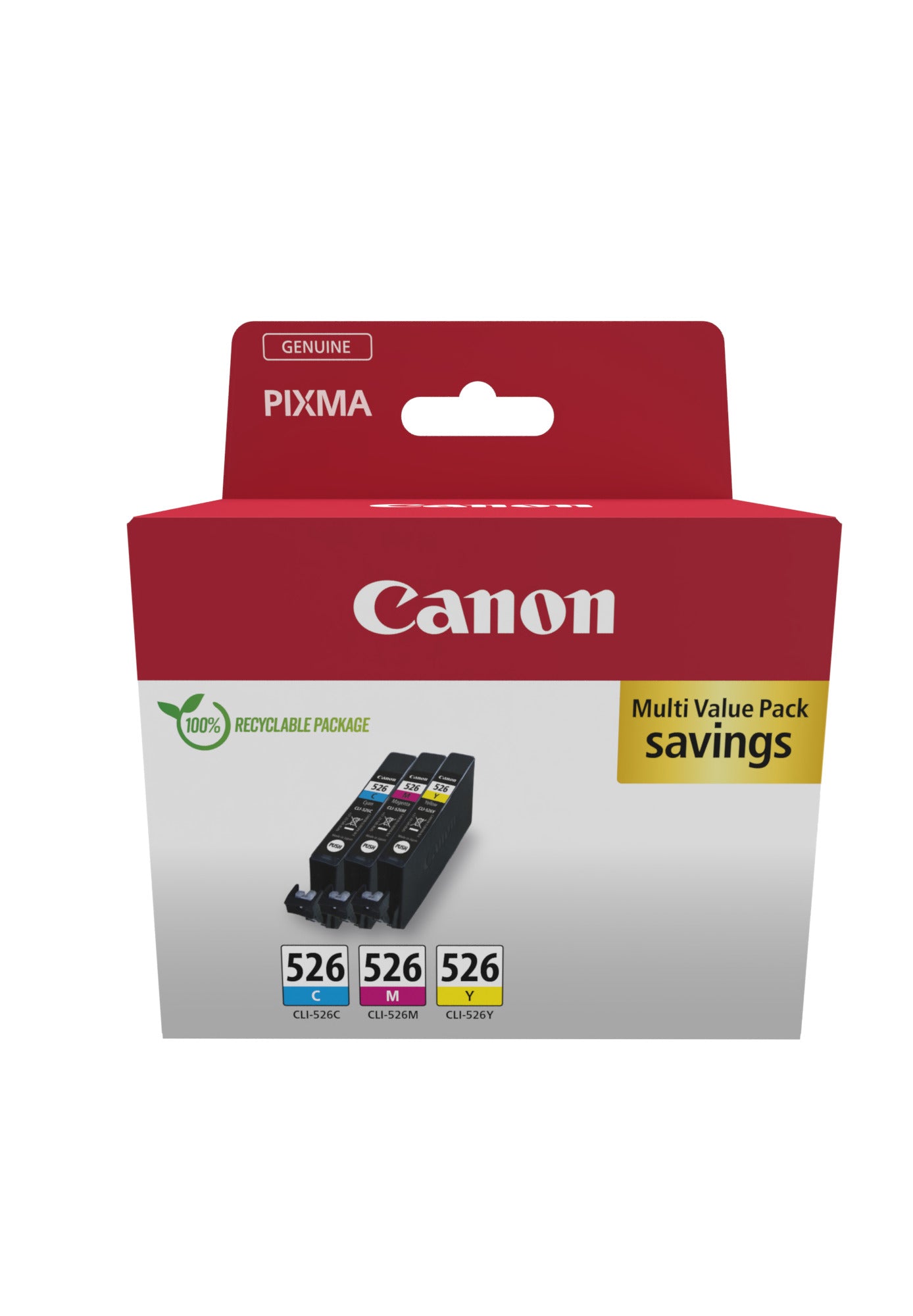 Canon Tintenpatronen-Multipack CLI-526, CMY, 3er-Pack – für CLI-526-Geräte