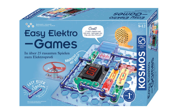 Kosmos Experimentier-Bausatz – Easy Elektro GAMES, mit Lichteffekten und Ton, Akku-Betrieb, ab 8 Jahren