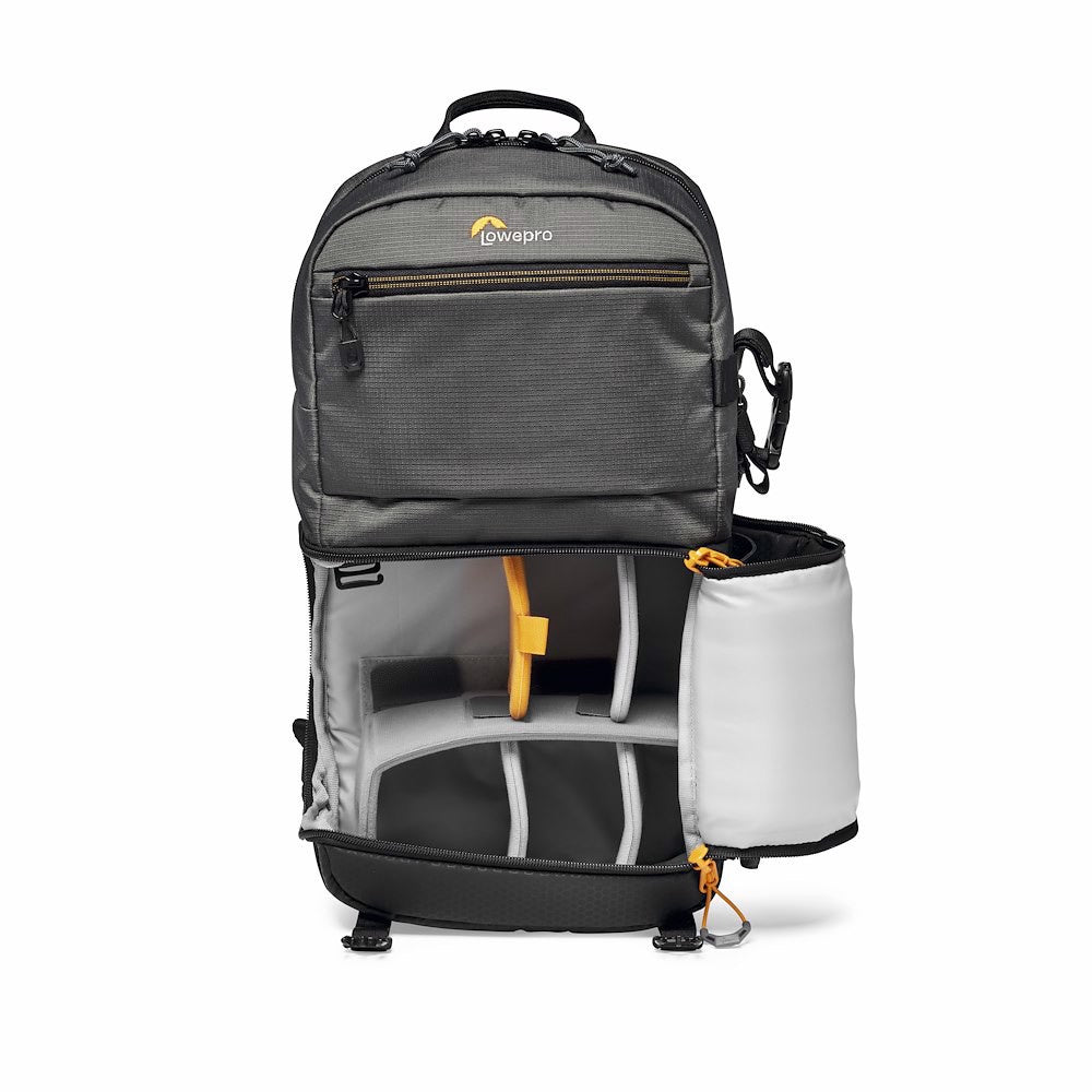 Lowepro Slingshot SL 250 AW III Monosling-Rucksack – 10 l, 3 Objektive, Regenschutz – für Tablet bis 11" – Grau