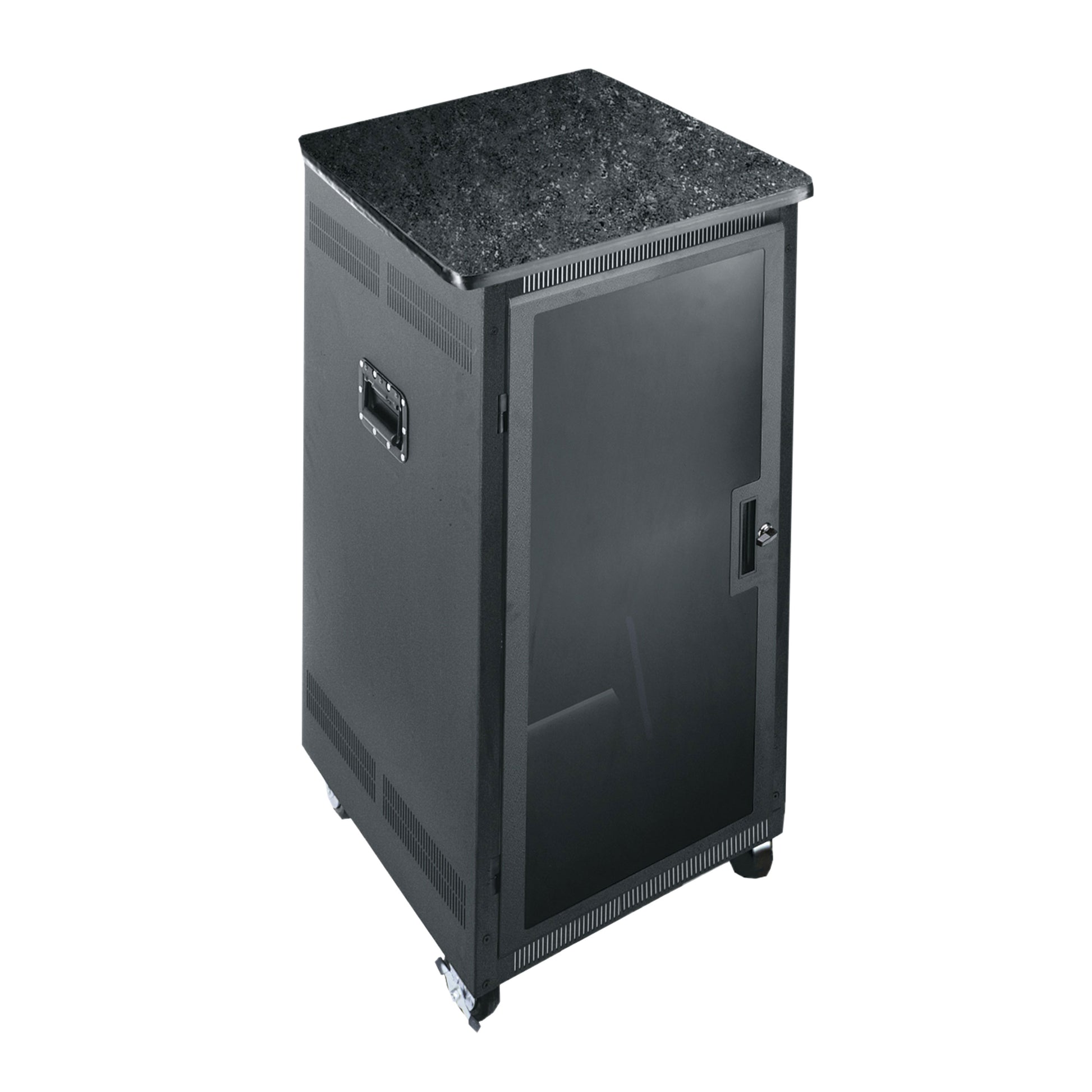 Middle Atlantic PTRK-2726MDK – Freistehendes Rack 27U, 226 kg, Glas-Vordertür, Schloss, Schwarz