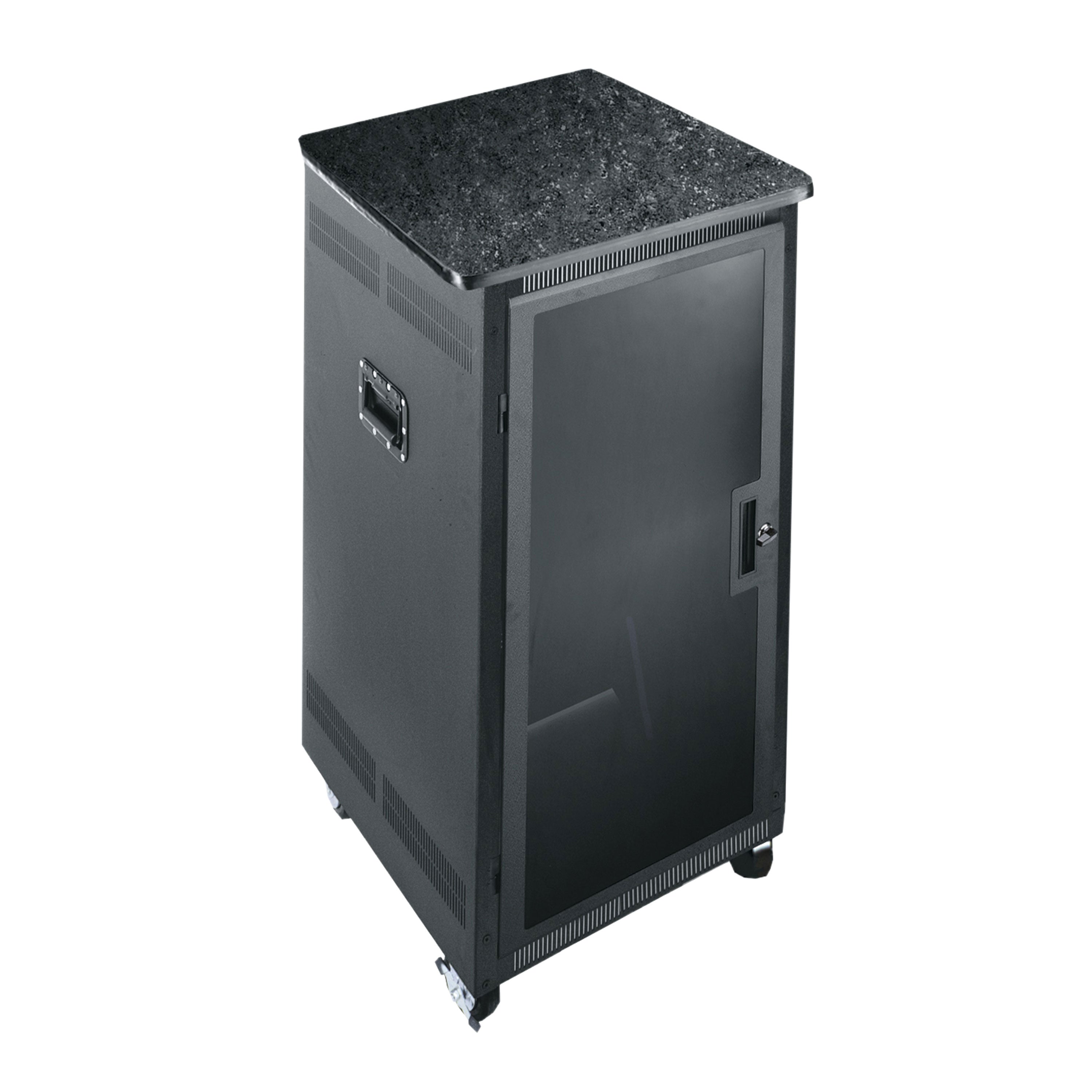 Middle Atlantic PTRK-2726MDK – Freistehendes Rack 27U, 226 kg, Glas-Vordertür, Schloss, Schwarz