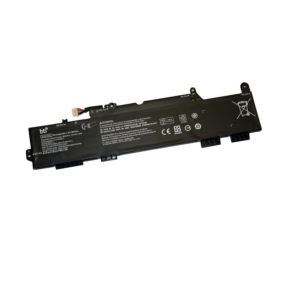 BTI Notebook-Akku – für HP EliteBook 735/745 (G5–G6), 830/836/840/846 (G5) – 50 Wh, 11,55 V (3 Zellen) – Schwarz