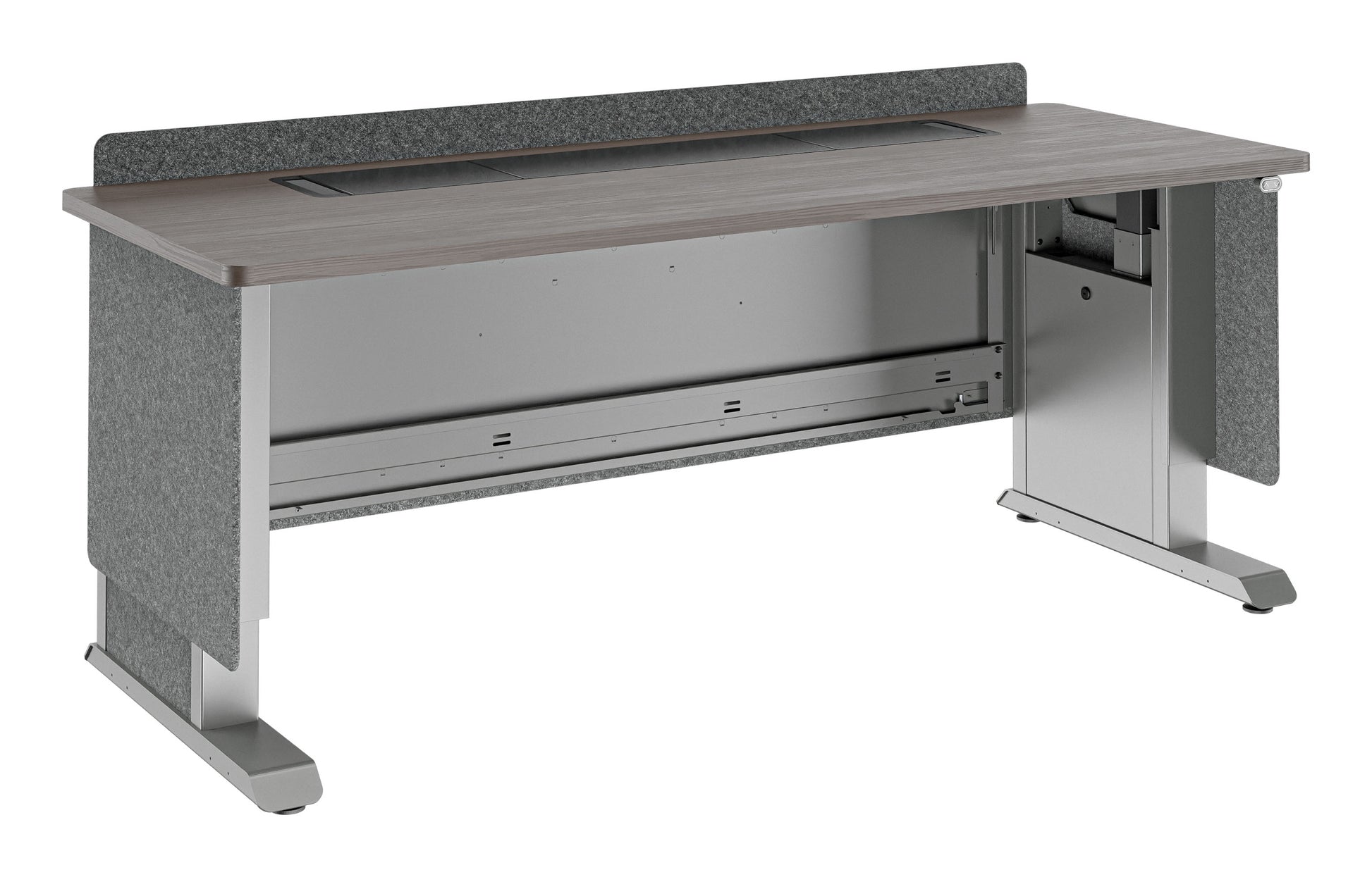 Middle Atlantic Höhenverstellbares Rednerpult, elektrisch 71,1–106,7 cm – PET-Filz, HPL, grau – FML-72AA3GC-EU