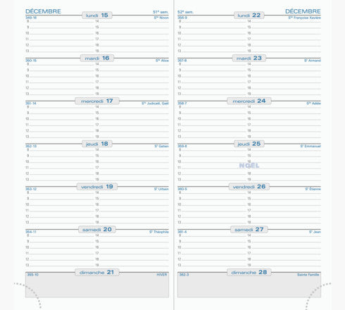 Exacompta SL 17 Cassandra – Wochenagenda 2027, 1 Woche/1 Seite, 9,0 × 17,5 cm, geheftet