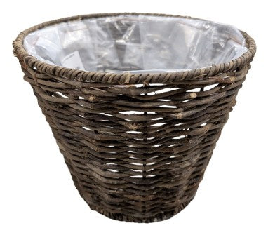 CHALET Kobo Wild M Korb-Pflanzer – Ø 23 × 18 cm – Rattan, braun