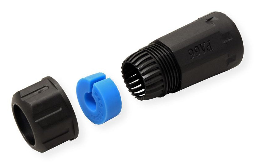 VALUE RJ-45-Kupplung – 2× RJ-45, geschirmt, Cat6 (Klasse E), Outdoor/Industrie, schwarz