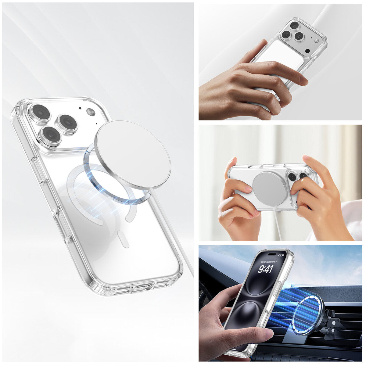 4smarts 360° Premium Backcover – für Apple iPhone 17 Pro Max, Transparent, Displayschutz, Montagerahmen