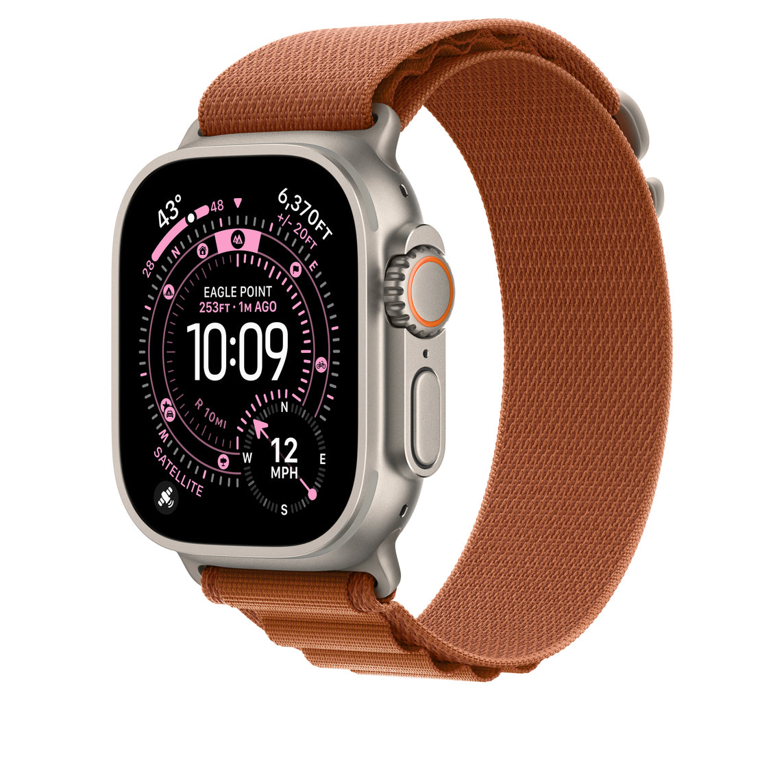 Apple Alpine Loop – Titan Natur, Terracotta, M, für Apple Watch