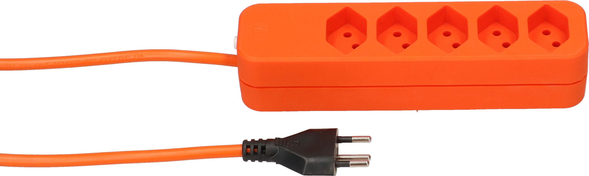 Max Hauri AG Max Hauri Steckdosenleiste 5×T13, ohne Schalter, 5 m, Überstromschutz, Eingang T12 – orange