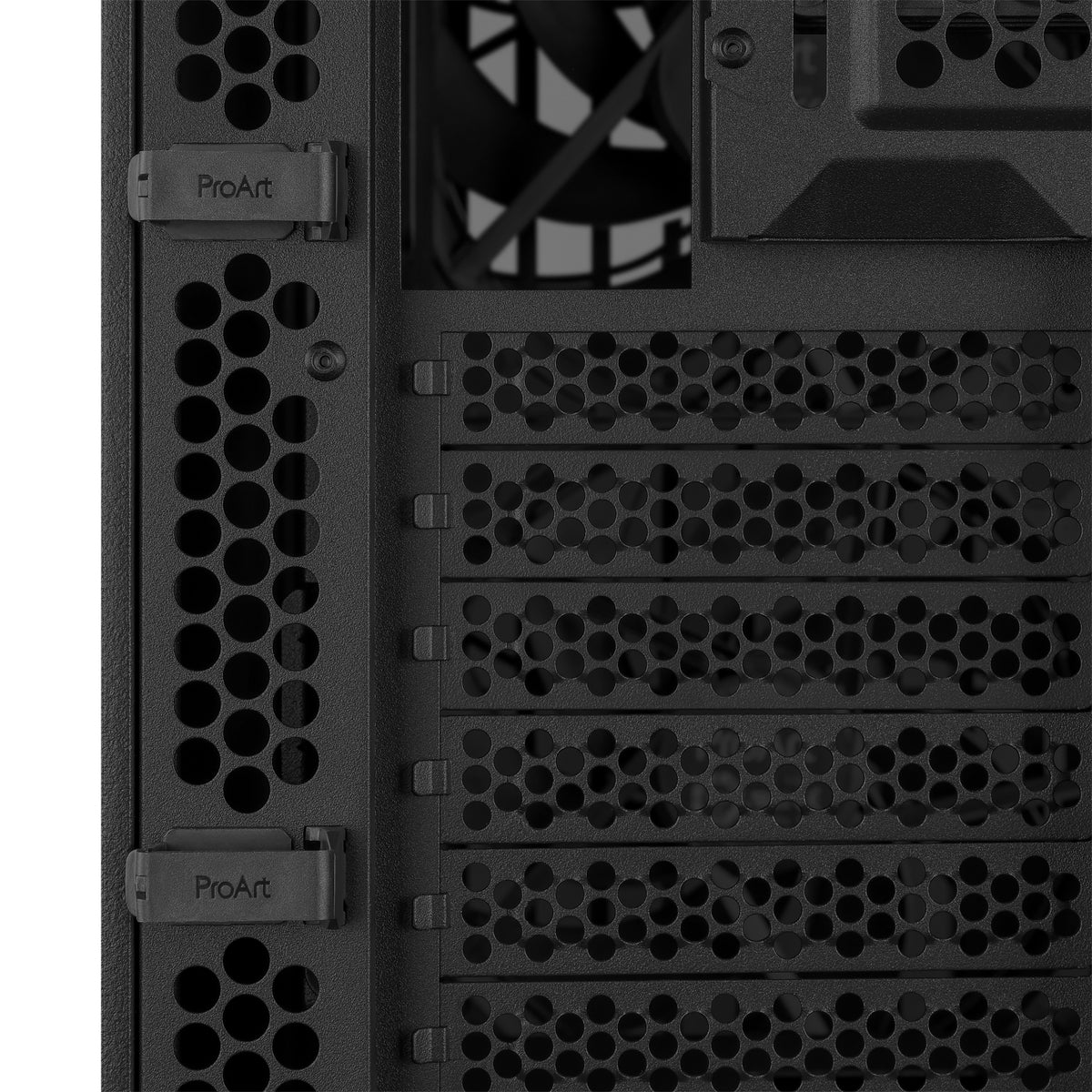 ASUS ProArt PA401 Wood TG PWM – PC-Gehäuse (Tower) – ATX, 2×3,5"/2×2,5", Gehärtetes Glas, Schwarz