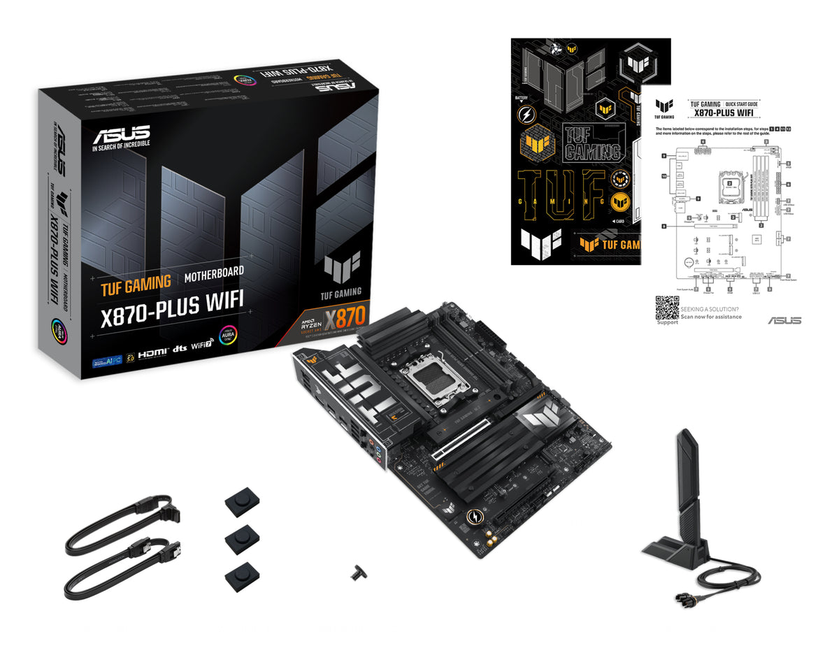 ASUS TUF GAMING X870-PLUS WIFI – Mainboard – AM5, AMD X870, ATX, DDR5