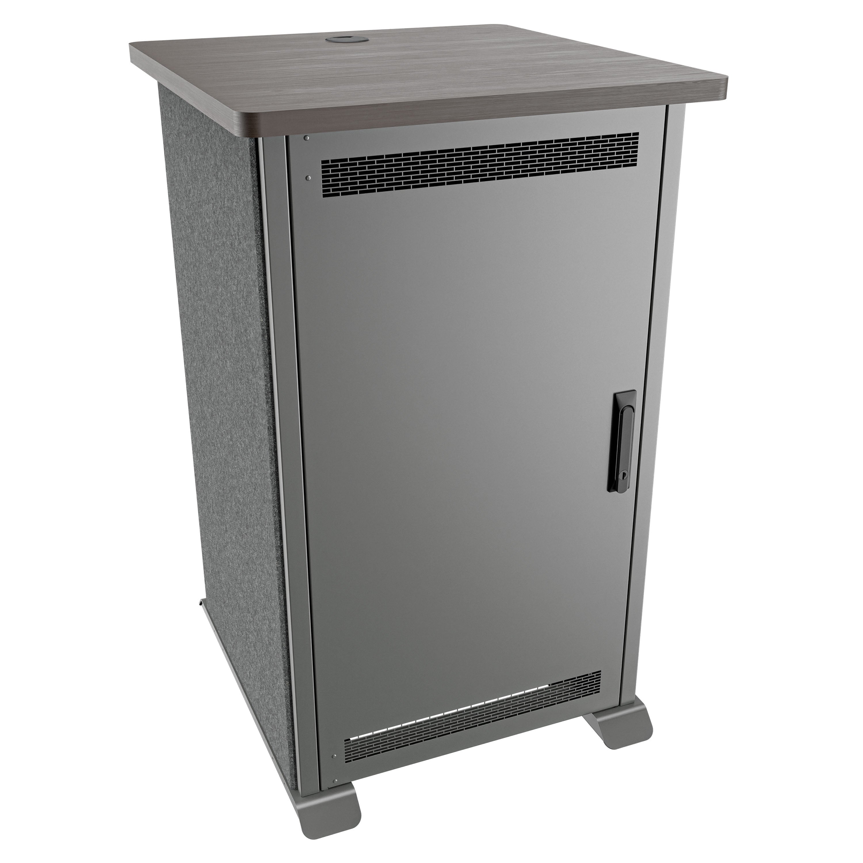 Middle Atlantic FMR-2027A3GC – Freistehendes Gestell, 20U, 136,1 kg Traglast, Anthrazit/Grau, aktiv, 2 Lüfter
