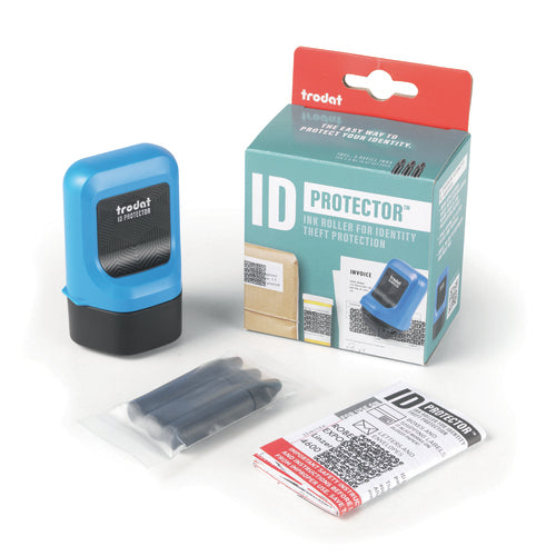 Trodat ID Protector – Tintenrollstempel (Datenmaskierer), Farbe Blau
