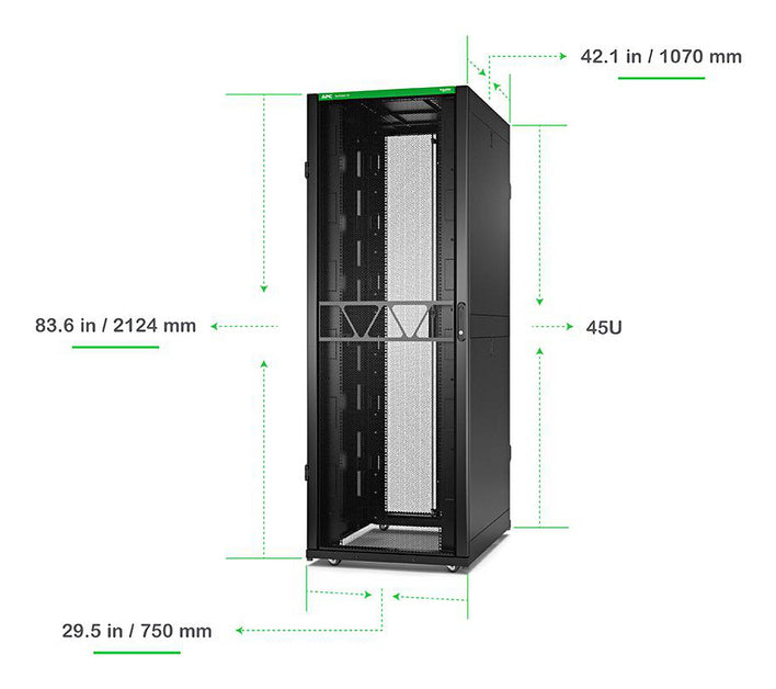 APC 19" Netzwerkschrank 45U, abschliessbar, 750 × 1070 × 2124 mm, schwarz